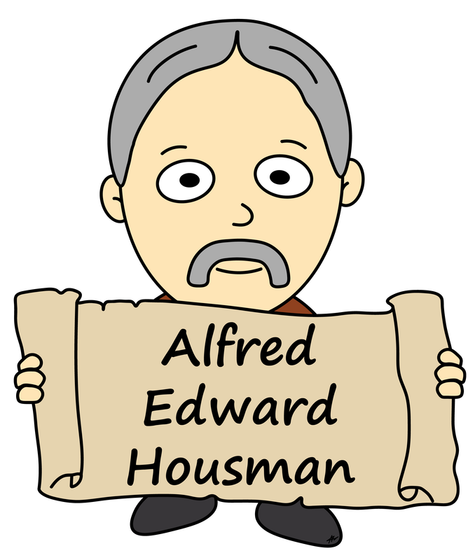 Alfred Edward Housman Cartoon - High Resolution