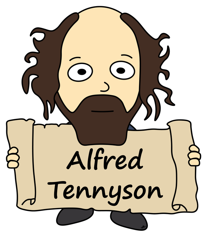 Alfred Tennyson Cartoon - High Resolution