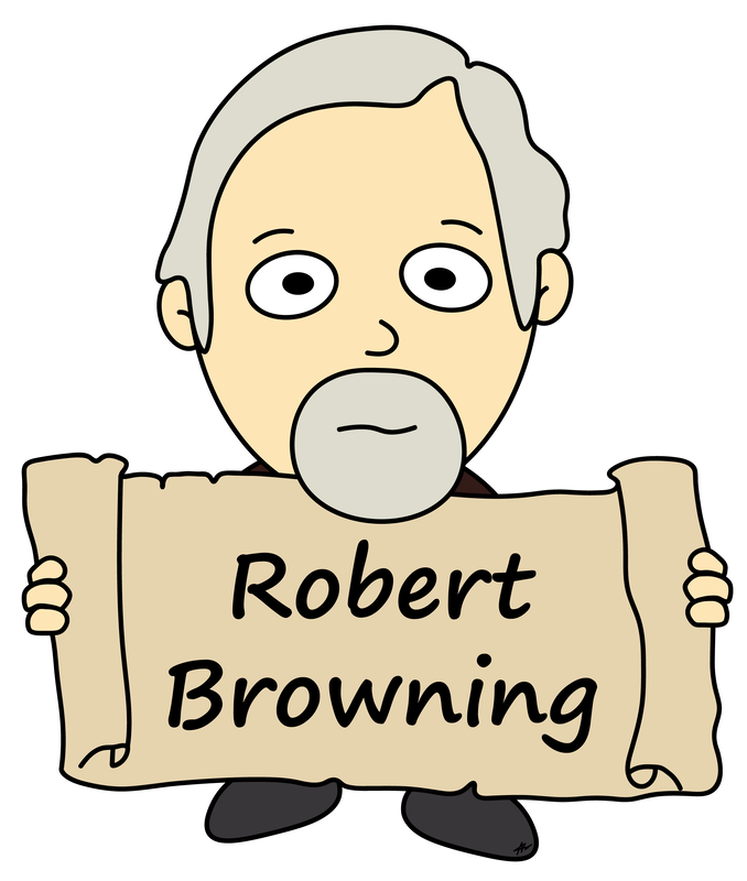 Robert Browning Cartoon Caricature - High Resolution