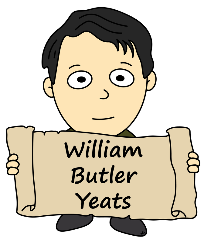 William Butler Yeats Cartoon - High Resolution