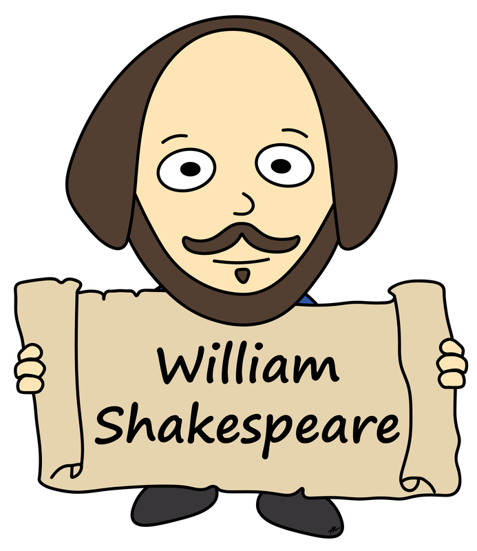 William Shakespeare Cartoon Caricature - High Resolution