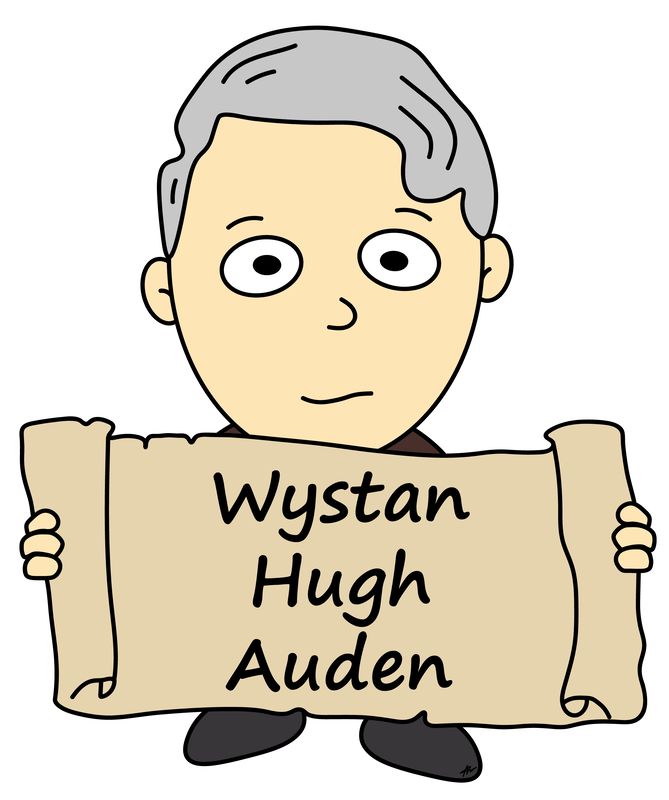 Wystan Hugh Auden Cartoon - High Resolution